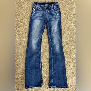 BKE Denim Dark Wash Distressed Jeans Size 24x31 1/2